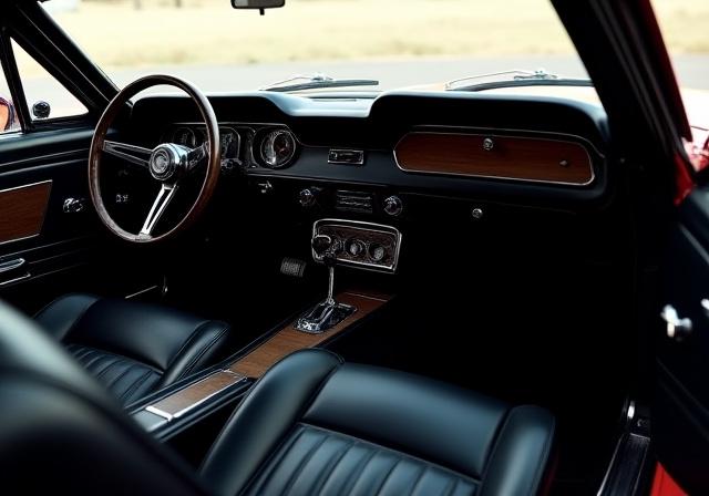 Intérieur d'une Ford Mustang Fastback modernisé